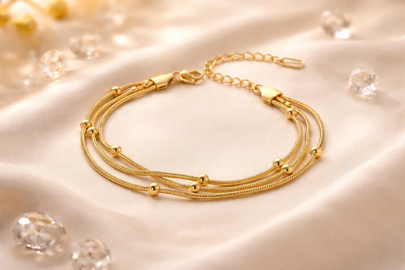Auric Trinity Bead Bracelet