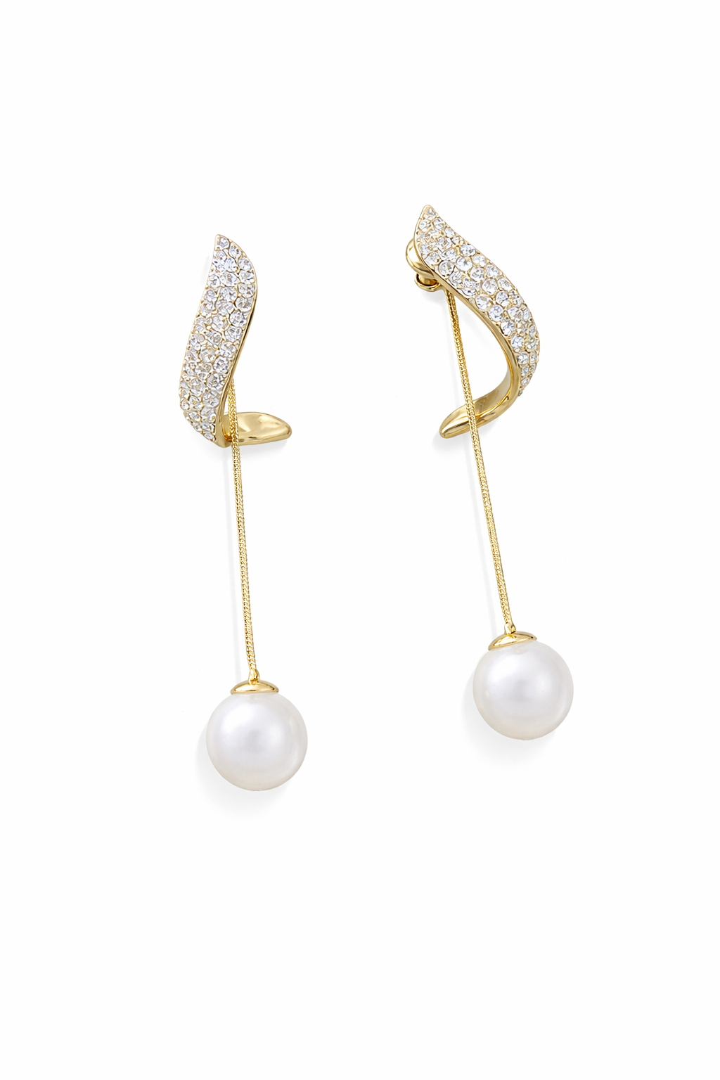 Celeste Crystal Pearl Drop Earrings
