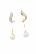 Celeste Crystal Pearl Drop Earrings