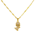 Golden Puppy Sparkle Pendant Necklace