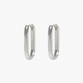 Dual-Tone Oval Hoop Earrings
